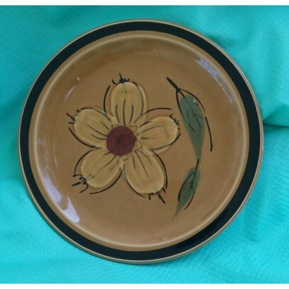 5x DESIGNER'S COLLECTION 70's Stoneware Salad Plates "Honey Flowers" - Picture 1 of 3